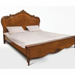 Casa Padrino Luxus Barock Doppelbett Braun - Handgefertigte Barockstil Schlafzimmer Möbel