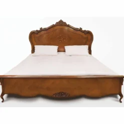 Casa Padrino Luxus Barock Doppelbett Braun - Handgefertigte Barockstil Schlafzimmer Möbel