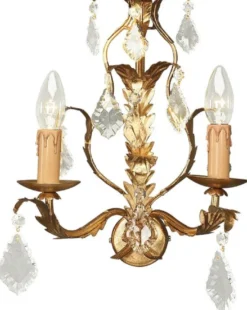Casa Padrino Luxus Barock Doppel Wandleuchte Antik Gold 28 x 17 x H. 34 cm - Elegante Kristall Wandlampe - Wohnzimmer Wandleuchte im Barockstil - Barock Leuchten - Luxus Qualität - Made in Italy