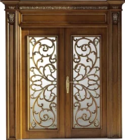 Casa Padrino Luxus Barock Doppel Wohnungstür Braun / Gold 231 cm - Made in Italy