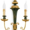 Casa Padrino Luxus Barock Doppel Wandleuchte Gold / Grün 31 x 16 x H. 60 cm - Prunkvolle Barockstil Wandlampe - Barock Leuchten - Luxus Qualität - Made in Italy