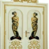 Casa Padrino Luxus Barock Doppel Wohnungstür Weiß / Gold 221 cm - Made in Italy