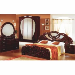 Casa Padrino Luxus Barock Doppelbett Dunkelbraun 160 x 200 cm - Barock Möbel - Made in Italy