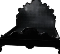 Casa Padrino Luxus Barock Doppelbett Schwarz - Prunkvolles Massivholz Bett mit Kopfteil - Schlafzimmer Möbel im Barockstil - Edel & Prunkvoll
