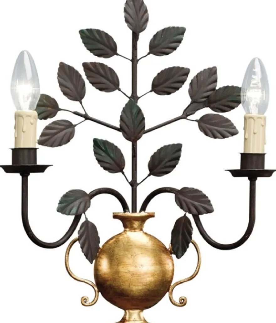 Casa Padrino Luxus Barock Doppel Wandleuchte Schwarz / Gold 33 x 14 x H. 40 cm - Elegante Kristall Wandlampe - Wohnzimmer Wandleuchte im Barockstil - Barock Leuchten - Luxus Qualität - Made in Italy