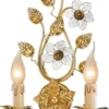 Casa Padrino Luxus Barock Doppel Wandleuchte Gold mit Patina 25 x 11 x H. 43 cm - Elegante Barockstil Wandlampe mit edlem Murano Glas - Barock Leuchten - Luxus Qualität - Made in Italy