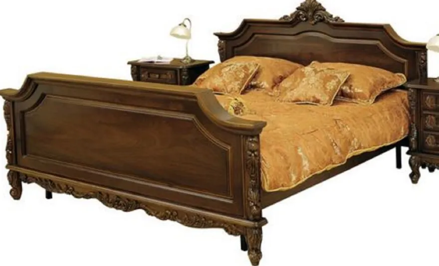 Casa Padrino Luxus Barock Doppelbett Dunkelbraun - Prunkvolles Massivholz Bett - Luxus Schlafzimmer Möbel im Barockstil - Barock Schlafzimmer Möbel - Edel & Prunkvoll