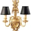 Casa Padrino Luxus Barock Doppel Wandleuchte Gold / Schwarz 35 x 18 x H. 62 cm - Prunkvolle Wandlampe im Barockstil - Barock Leuchten - Luxus Qualität - Made in Italy
