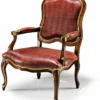 Casa Padrino Luxus Barock Echtleder Sessel Braun / Gold - Made in Italy