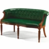Casa Padrino Luxus Barock Echtleder Sofa Grün / Braun 136 cm - Made in Italy