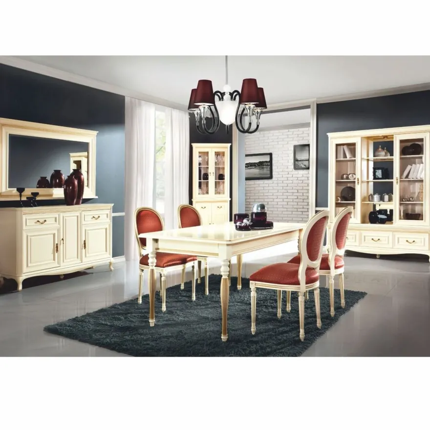 Casa Padrino Luxus Barock Eckvitrine Creme / Gold H. 206,6 cm - Barock Esszimmer Möbel