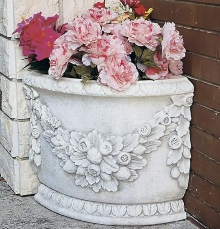 Casa Padrino Luxus Barock Eckblumentopf H. 45 cm - Made in Italy