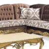 Casa Padrino Luxus Barock Ecksofa Braun / Mehrfarbig / Gold - Prunkvolles Wohnzimmer Sofa mit Glitzersteinen und elegantem Muster - Barock Wohnzimmer Möbel - Edel & Prunkvoll
