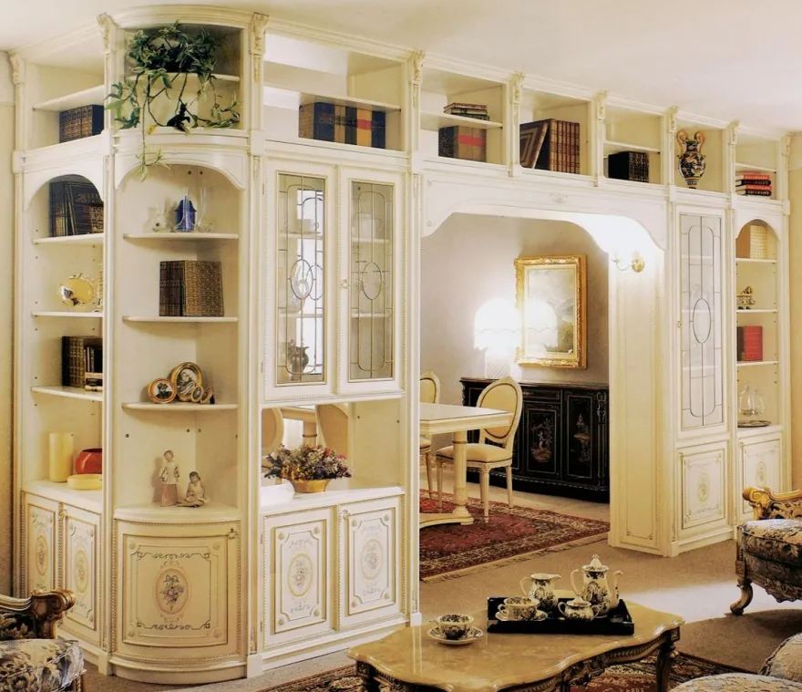 Casa Padrino Luxus Barock Eckschrank Weiß / Mehrfarbig / Gold - Riesiger Massivholz Wohnzimmer Schrank im Barockstil - Barock Wohnzimmer Möbel - Luxus Qualität - Made in Italy