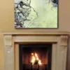 Casa Padrino Luxus Barock Elektrokamin Creme 140 x 30 x H. 110 cm - Wohnzimmer Deko Kamin mit Fernbedienung - Wohnzimmer Möbel im Barockstil - Barock Möbel - Barock Elektro Kamine