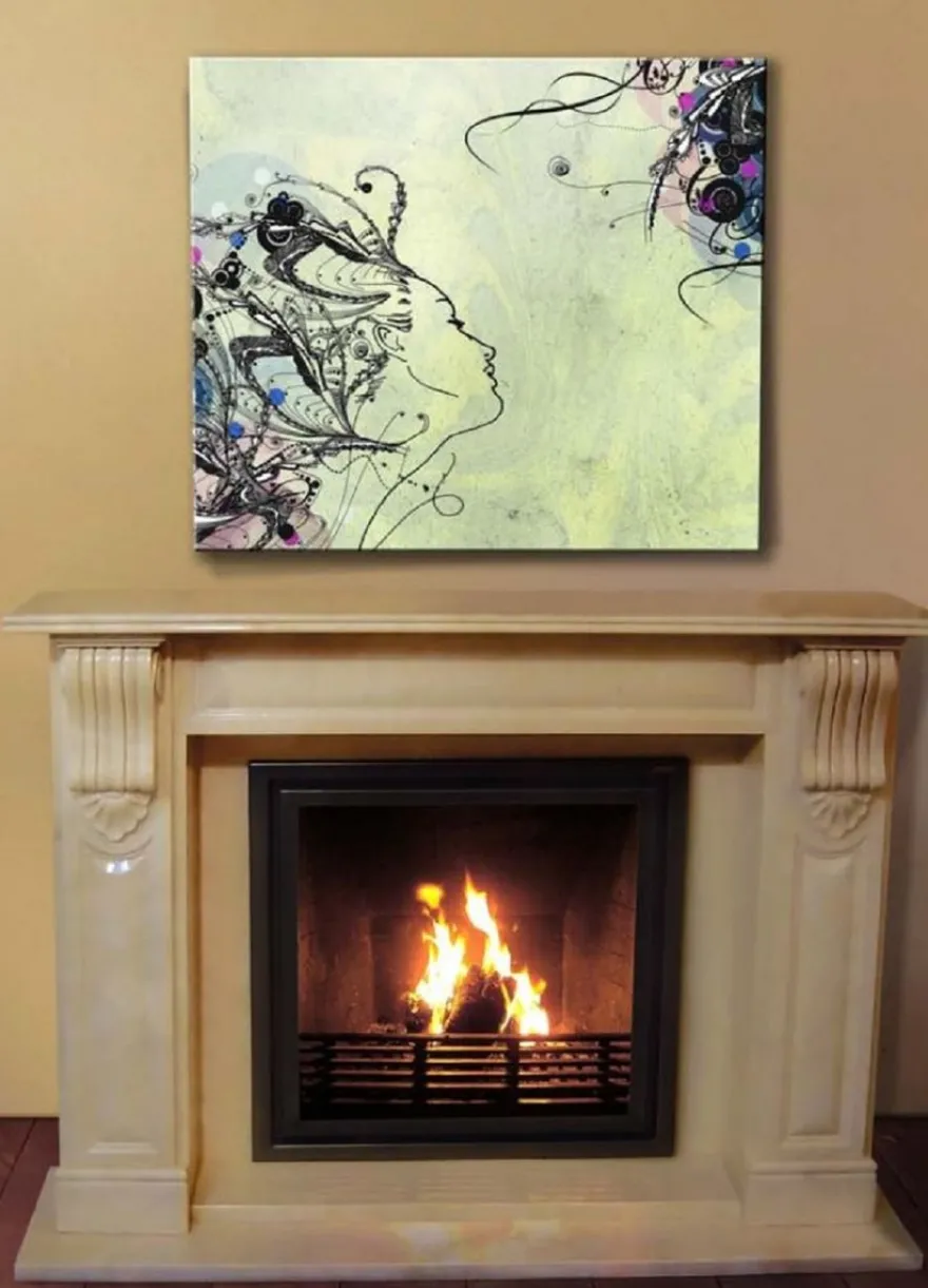 Casa Padrino Luxus Barock Elektrokamin Creme 140 x 30 x H. 110 cm - Wohnzimmer Deko Kamin mit Fernbedienung - Wohnzimmer Möbel im Barockstil - Barock Möbel - Barock Elektro Kamine