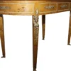 Casa Padrino Luxus Barock Empire Schreibtisch Sekretär mit 3 Schubladen - Vogelaugen Ahorn & Bordeaux Lederoptik - 150 x 77 x 81 cm