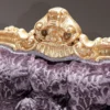 Casa Padrino Luxus Barock 3er Sofa Lila / Gold - Prunkvolles Wohnzimmer Sofa mit elegantem Muster - Barock Wohnzimmer & Hotel Möbel - Erstklassische Qualität - Made in Italy