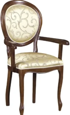 Casa Padrino Luxus Barock Esszimmer Stuhl mit Armlehnen Gold Muster / Dunkelbraun
