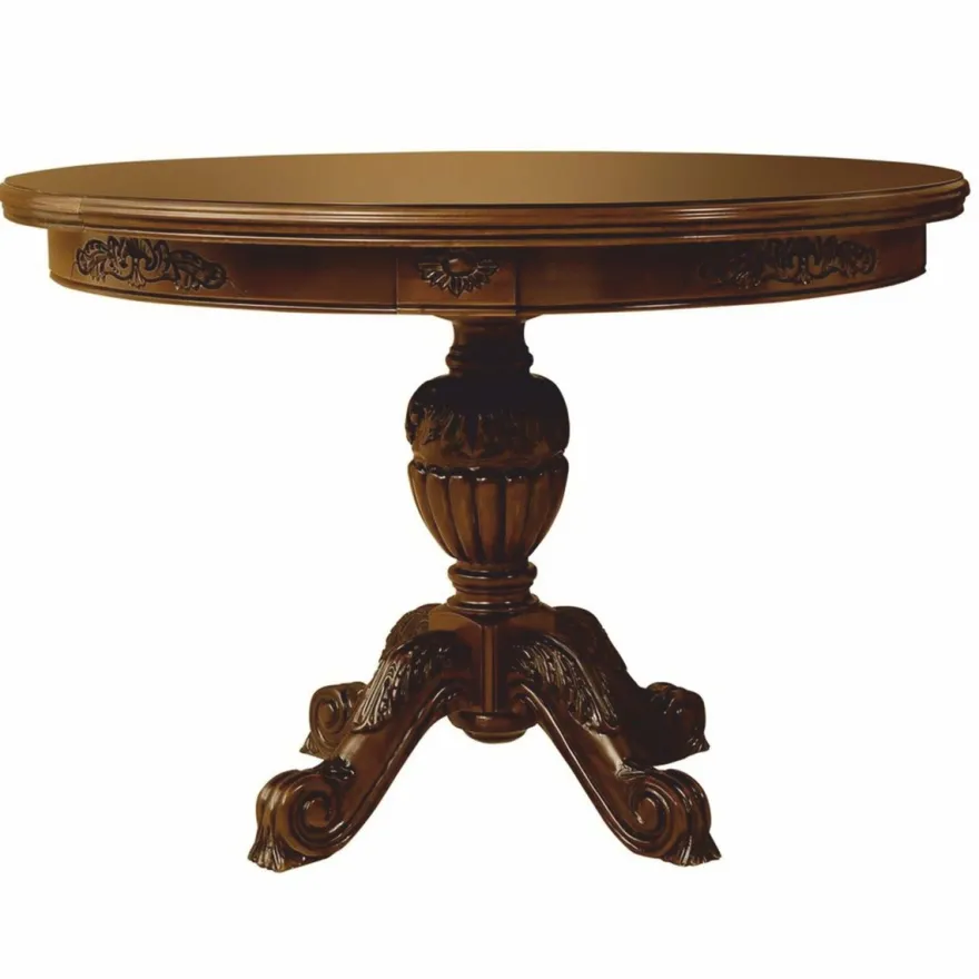 Casa Padrino Luxus Barock Esstisch Dunkelbraun 100-140 cm - Barock Esszimmer Möbel