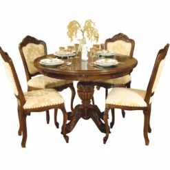 Casa Padrino Luxus Barock Esstisch Dunkelbraun 100-140 cm - Barock Esszimmer Möbel