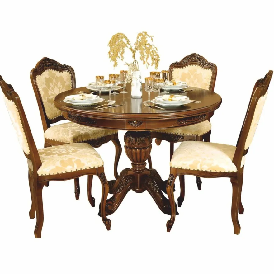 Casa Padrino Luxus Barock Esstisch Dunkelbraun 100-140 cm - Barock Esszimmer Möbel