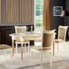 Casa Padrino Luxus Barock Esstisch Cremefarben / Gold 160-360 x 110 x H. 77,5 cm - Ovaler Ausziehbarer Massivholz Esszimmertisch - Barock Esszimmer Möbel