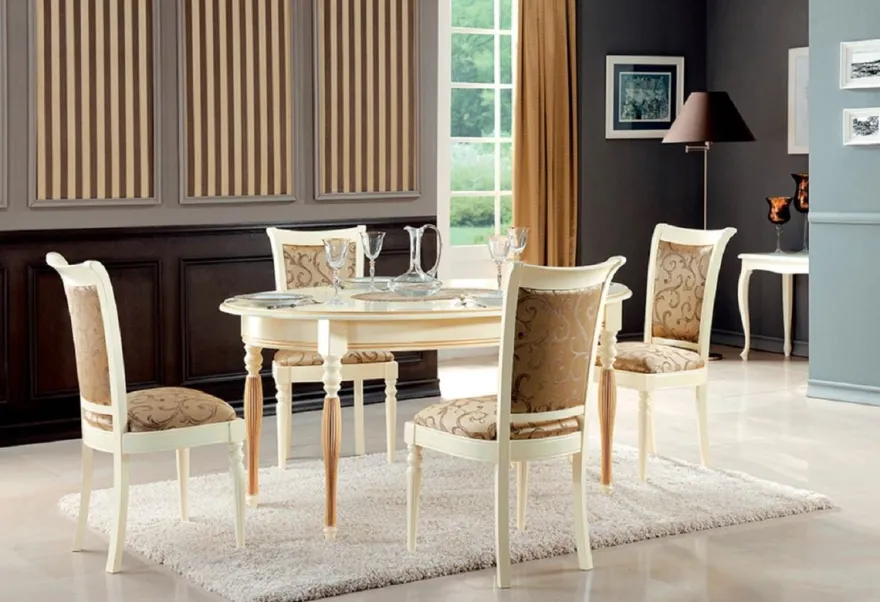 Casa Padrino Luxus Barock Esstisch Cremefarben / Gold 160-360 x 110 x H. 77,5 cm - Ovaler Ausziehbarer Massivholz Esszimmertisch - Barock Esszimmer Möbel