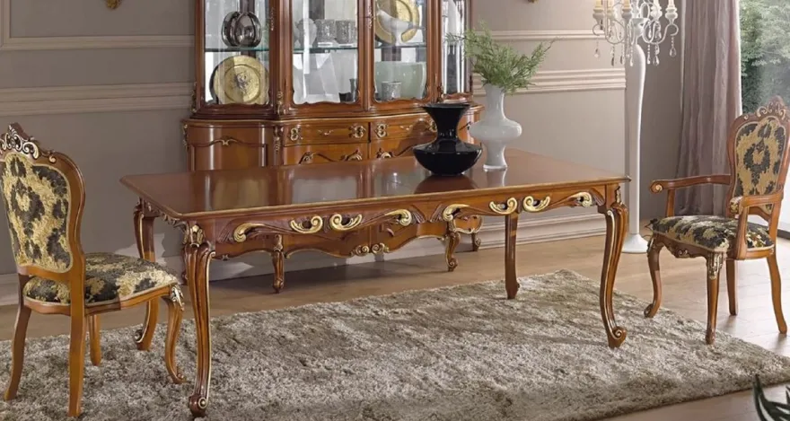 Casa Padrino Luxus Barock Esszimmer Set Grün / Braun / Gold - 1 Ausziehbarer Barock Esstisch & 6 Barock Esszimmerstühle - Esszimmer Möbel im Barockstil - Luxus Qualität - Made in Italy