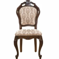 Casa Padrino Luxus Barock Esszimmer Stuhl 8er Set Beige / Dunkelbraun - Barock Möbel