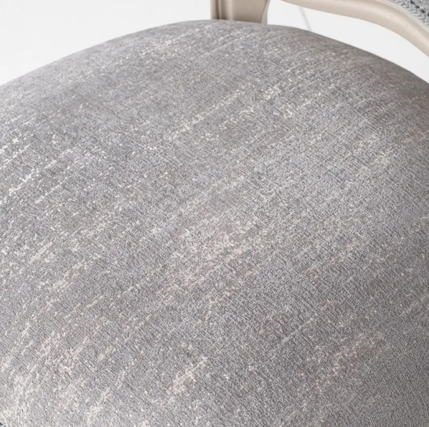 Casa Padrino Luxus Barock Esszimmer Stuhl 6er Set Grau / Hochglanz Beige 49,5 x 57 x H. 102,5 cm - Barockstil Küchen Stühle - Prunkvolle Luxus Esszimmer Möbel im Barockstil - Edel & Prunkvoll