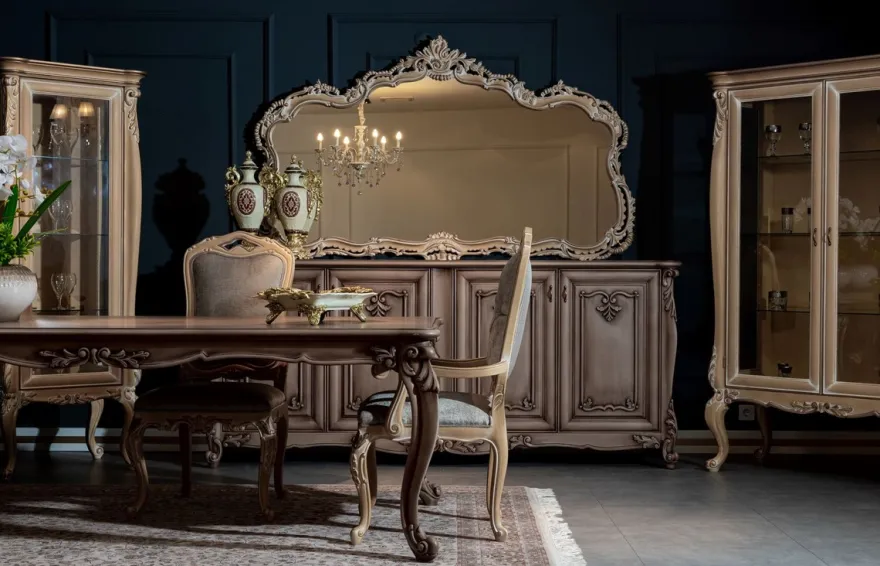 Casa Padrino Luxus Barock Esstisch Braun - Prunkvoller Massivholz Esszimmertisch im Barockstil - Barock Esszimmer Möbel