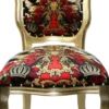 Casa Padrino Luxus Barock Esszimmer Stuhl Pompöös von Harald Glööckler Schwarz / Weiß / Rot / Gold 50 x 60 x 104 cm