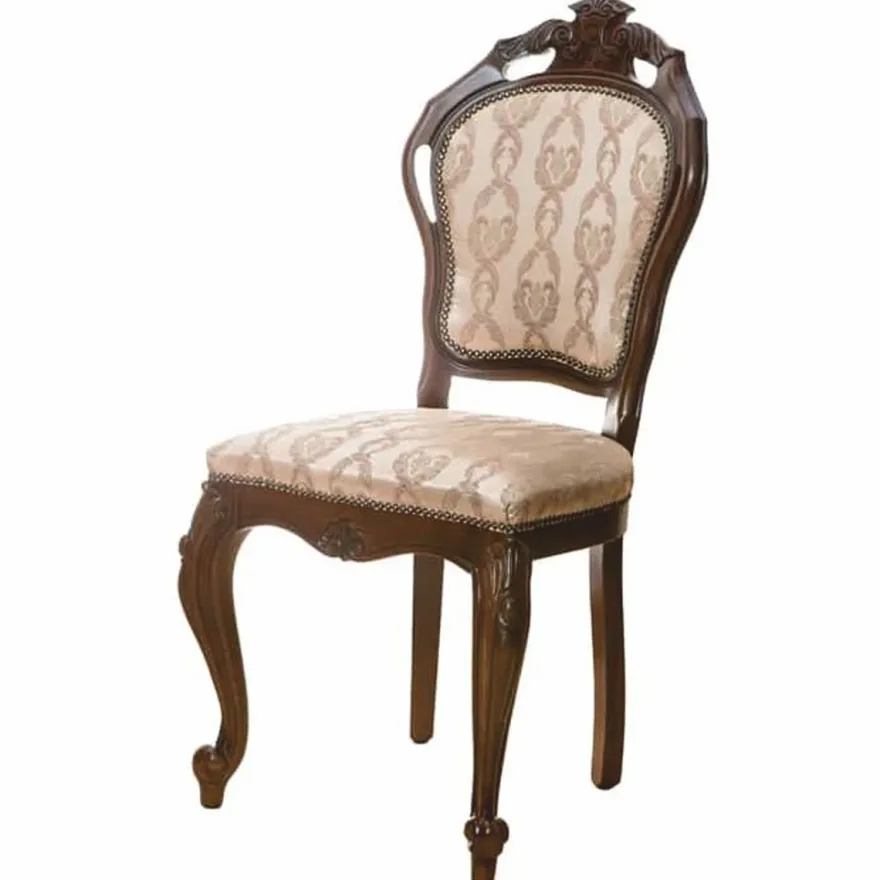 Casa Padrino Luxus Barock Esszimmer Stuhl Beige / Dunkelbraun H. 107 cm - Barock Möbel