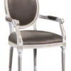 Casa Padrino Luxus Barock Esszimmer Set Weiß / Gold / Grau 59 x 43,5 x H. 98 cm - 6 Esszimmerstühle mit Armlehnen - Esszimmermöbel