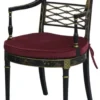 Casa Padrino Luxus Barock Esszimmerstuhl mit Armlehnen Schwarz / Gold / Bordeauxrot 57 x 58 x H. 90 cm - Esszimmermöbel