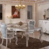 Casa Padrino Luxus Barock Esszimmer Set Grün / Silber / Weiß