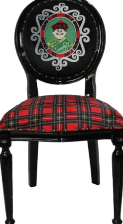 Casa Padrino Luxus Barock Esszimmer Set Schottland Mann und Frau Mehrfarbig / Schwarz 48 x 50 x H. 98 cm - 4 handgefertigte Esszimmerstühle - Barock Esszimmermöbel