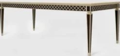 Casa Padrino Luxus Barock Esstisch Schwarz / Silber 240 x 110 x H. 78 cm - Massivholz Küchentisch - Esszimmertisch - Esszimmer Möbel im Barockstil