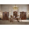 Casa Padrino Luxus Barock Esszimmer Set Braun / Silber - 1 Ausziehbarer Esstisch & 8 Stühle