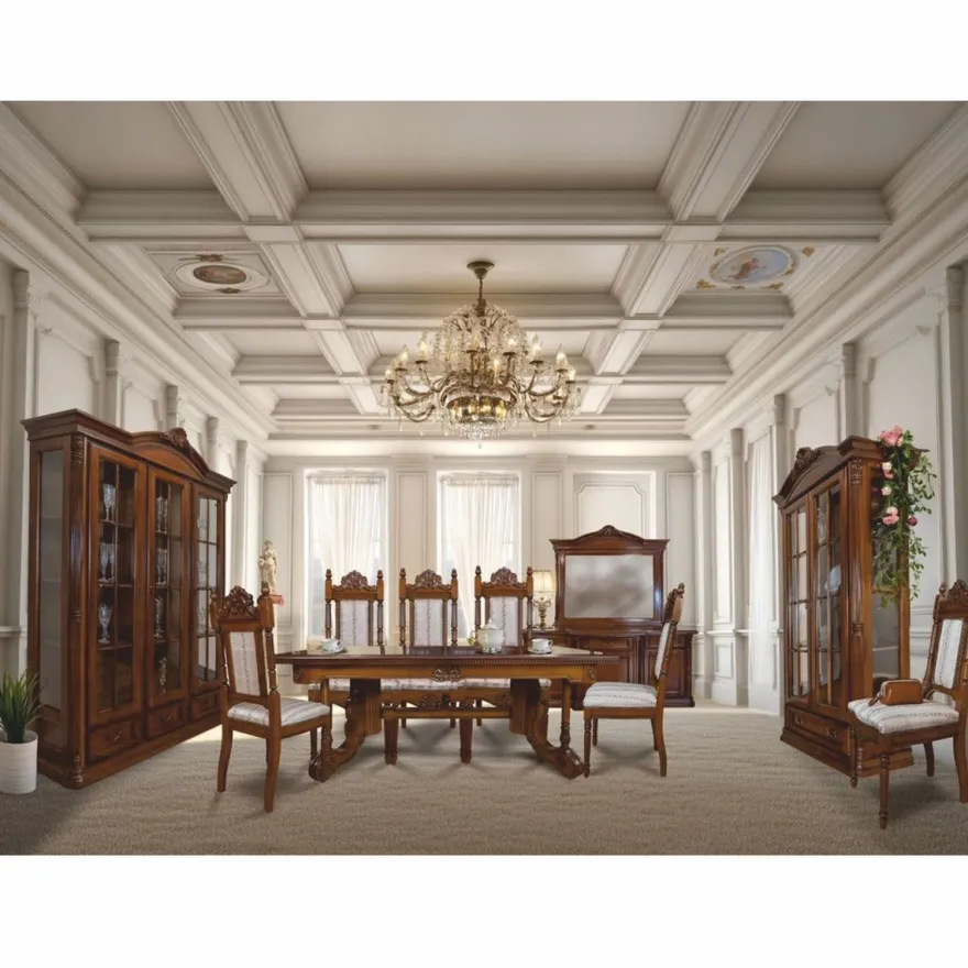 Casa Padrino Luxus Barock Esszimmer Set Braun / Silber - 1 Ausziehbarer Esstisch & 8 Stühle