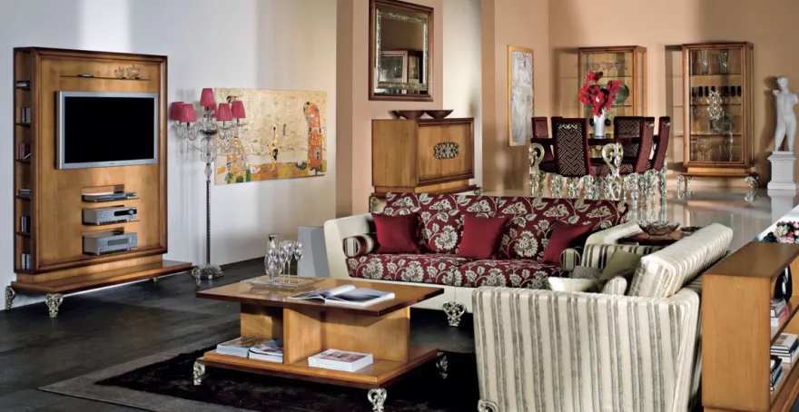 Casa Padrino Luxus Barock Esszimmer Set Braun / Bordeauxrot / Antik Silber - 1 Barock Esstisch & 6 Barock Esszimmerstühle - Luxus Esszimmer Möbel im Barockstil - Luxus Qualität - Made in Italy