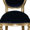 Casa Padrino Luxus Barock Esszimmer Set Medaillon Royalblau / Gold 50 x 52 x H. 99 cm - 4 handgefertigte Esszimmerstühle - Barockmöbel