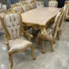 Casa Padrino Luxus Barock Esszimmer Set Beige / Weiß / Silber / Gold - 1 Barock Esstisch & 8 Barock Esszimmerstühle - Luxus Esszimmer Möbel im Barockstil - Prunkvolle Barock Esszimmer Möbel