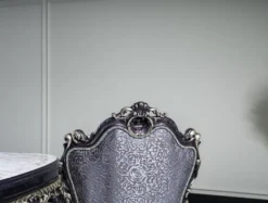 Casa Padrino Luxus Barock Esszimmerstuhl Set Blau / Gold - Handgefertigtes Küchen Stühle 6er Set - Barock Esszimmer Möbel - Edel & Prunkvoll