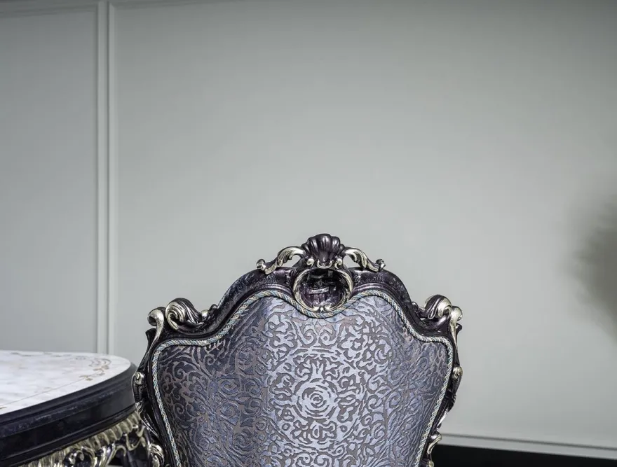Casa Padrino Luxus Barock Esszimmerstuhl Set Blau / Gold - Handgefertigtes Küchen Stühle 6er Set - Barock Esszimmer Möbel - Edel & Prunkvoll