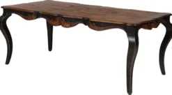 Casa Padrino Luxus Barock Esstisch Braun / Antik Schwarz 202,5 x 102 x H. 78,5 cm - Massivholz Esszimmertisch - Luxus Esszimmer Möbel im Barockstil - Barock Möbel - Barock Einrichtung
