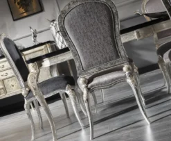 Casa Padrino Luxus Barock Esszimmer Set - 1 Esstisch & 6 Esszimmerstühle - Esszimmermöbel im Barockstil - Luxus Qualität - Edel & Prunkvoll
