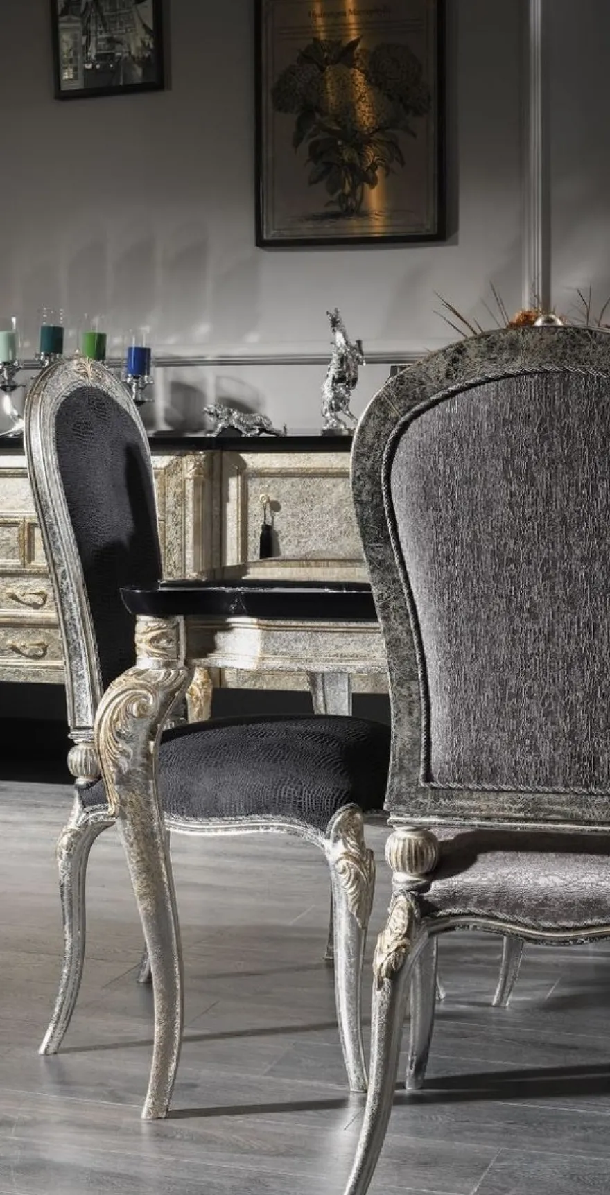 Casa Padrino Luxus Barock Esszimmer Set - 1 Esstisch & 6 Esszimmerstühle - Esszimmermöbel im Barockstil - Luxus Qualität - Edel & Prunkvoll