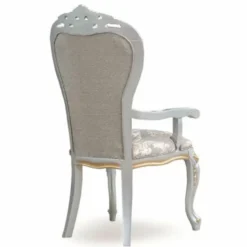 Casa Padrino Luxus Barock Esszimmer Set Grau / Silber / Gold - 1 Esstisch & 8 Stühle